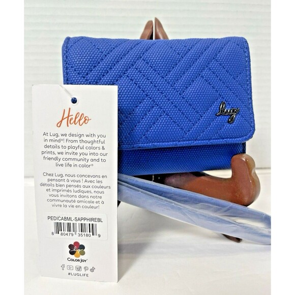 NWT Lug Pedicab Wallet Vegan Matte Luxe VL RFID Sapphire Blue Wristlet ORG $68 - Picture 2 of 15